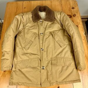 LL Bean Men’s Large Goose Down Field Coat Vintage USA Made Tan Heritage Outdoors